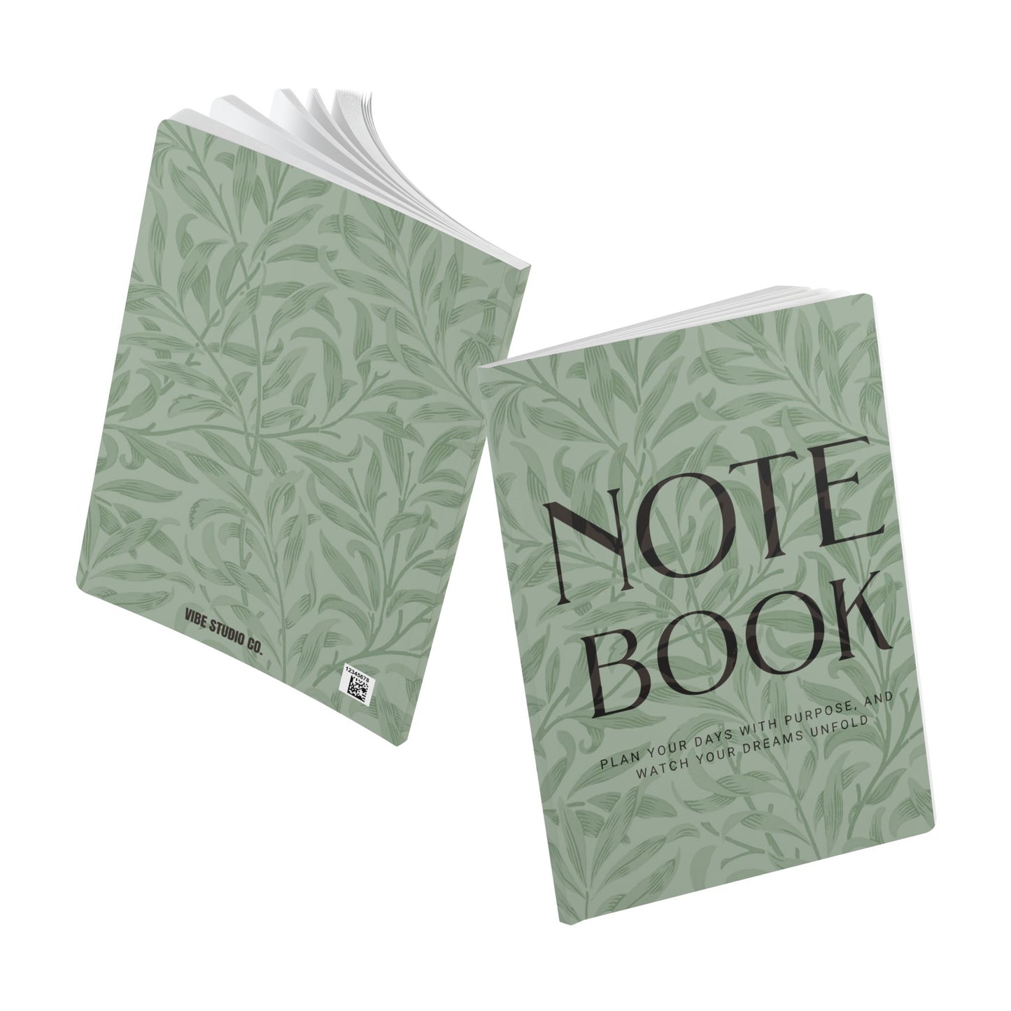 Sage Leaves A5 Lined Journal Minimal Botanical Notebook | Coordinated Collection