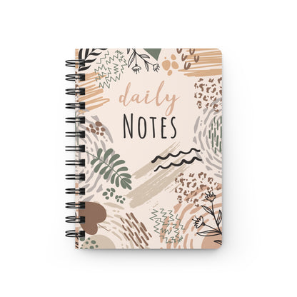 Neutral Flow Spiral Journal Minimal Botanical Notebook