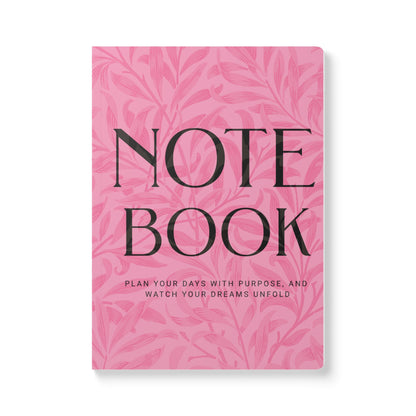 Light Pink Leaves A5 Lined Journal Minimal Botanical Notebook | Coordinated Collection
