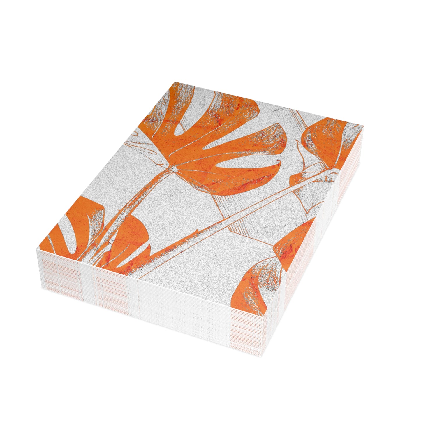 Monstera Leaf Tangerine Postcards