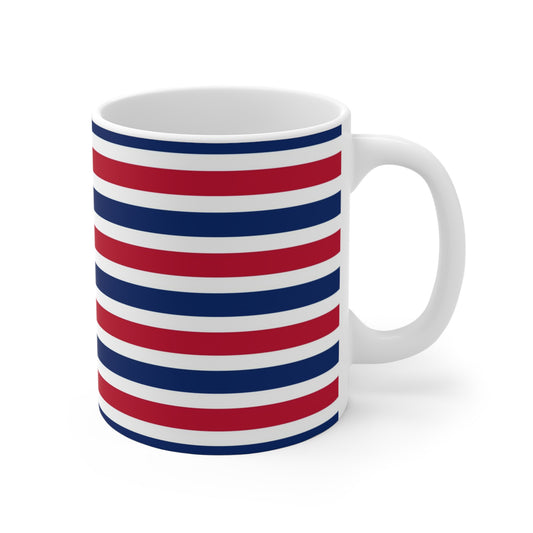 Red, White and Blue Stripe Mug