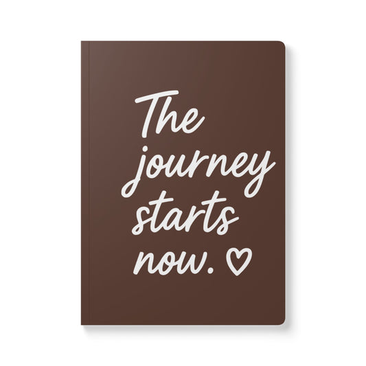 Chocolate Brown The Journey Starts Now A5 Lined Journal