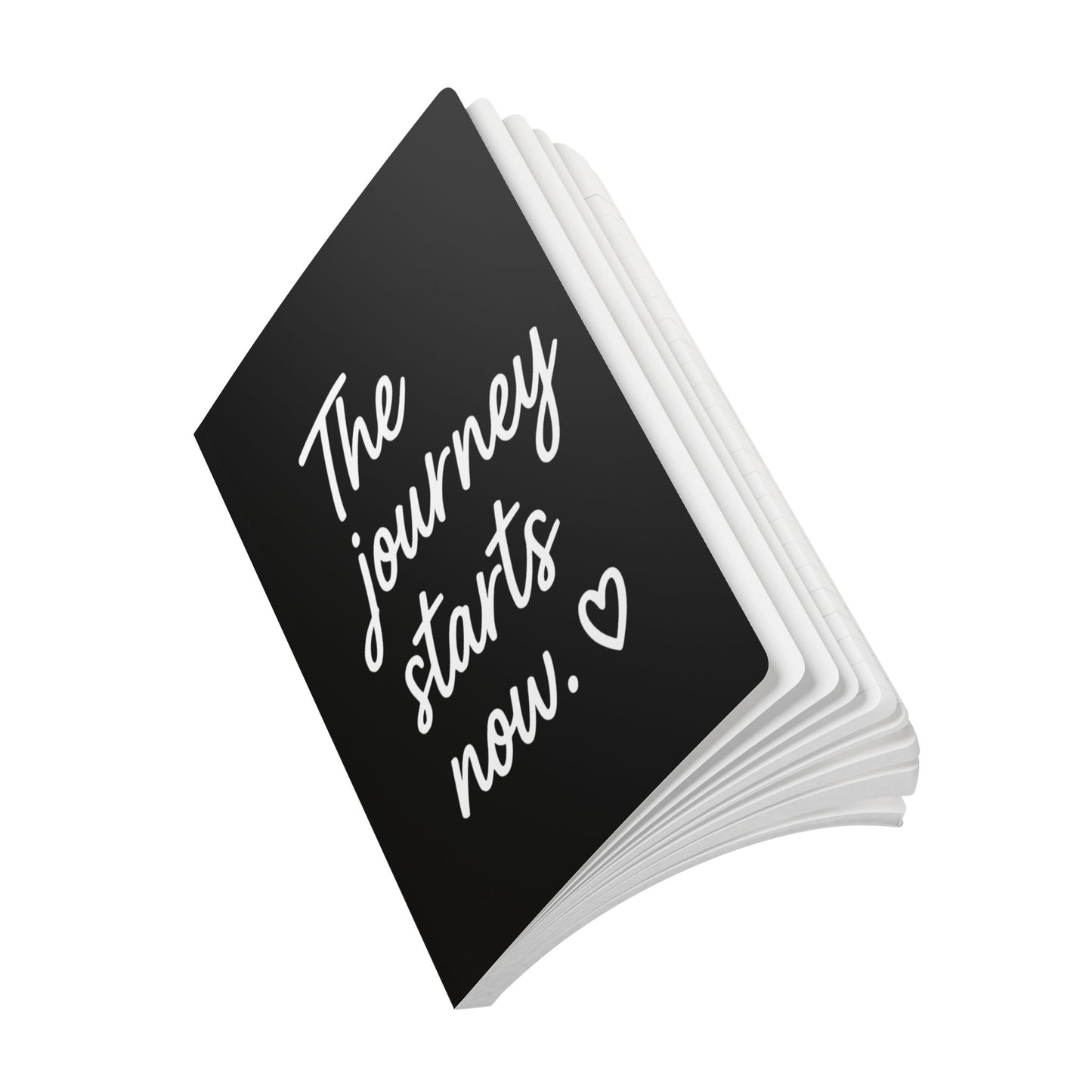 Black The Journey Starts Now A5 Lined Journal