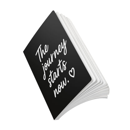 Black The Journey Starts Now A5 Lined Journal