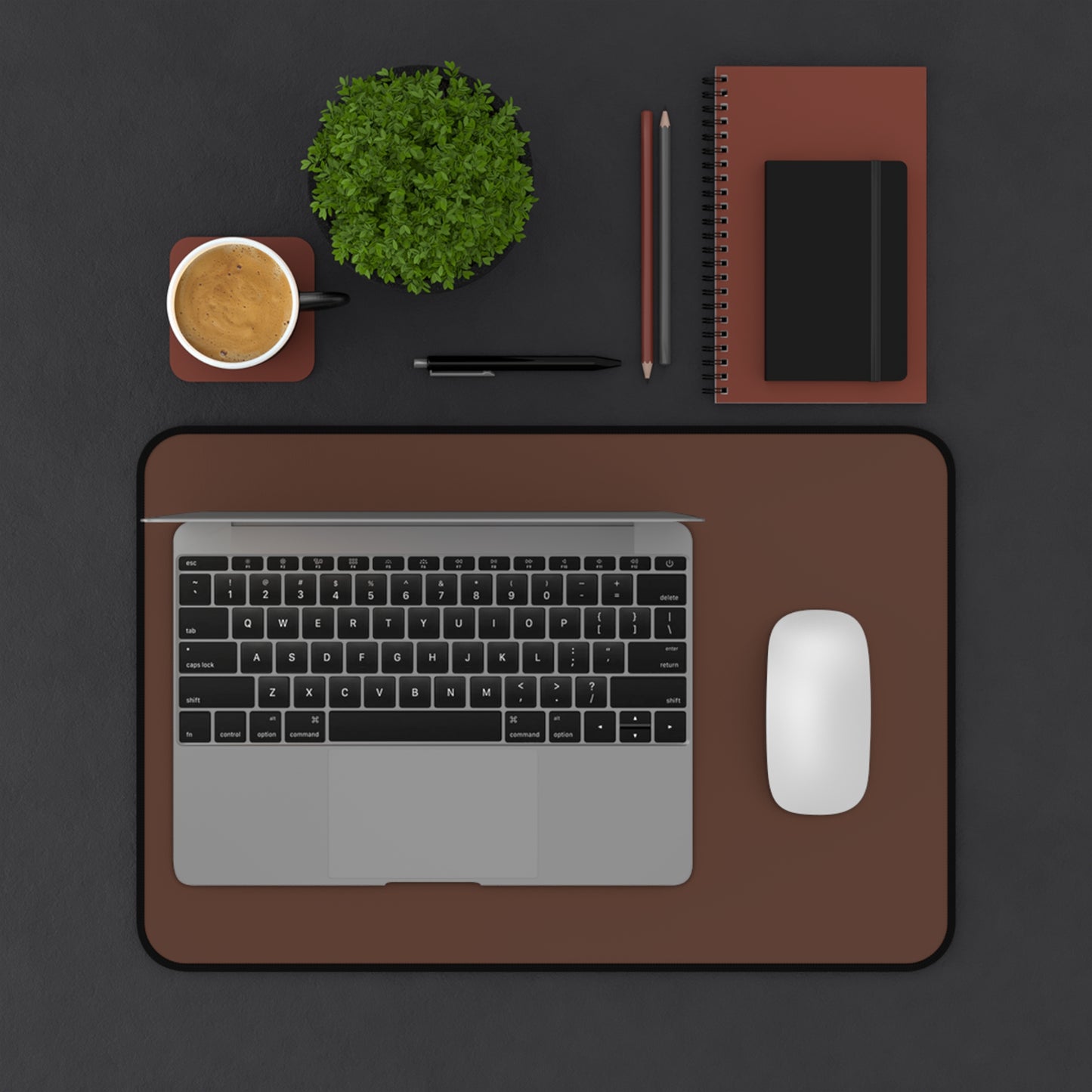 Chocolate Brown Desk Mat Color Coordinated Collection (12x18, 12x22, 16x32)