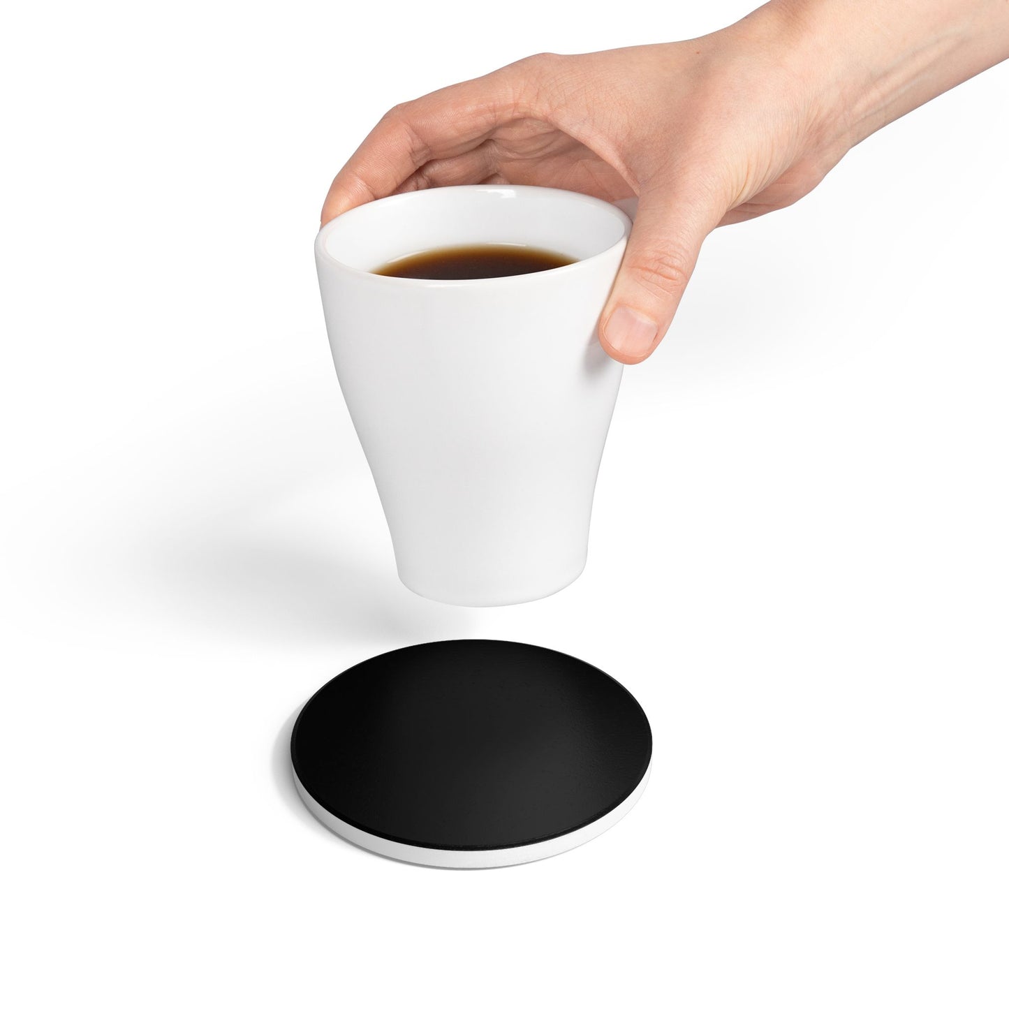 Black Ceramic Coaster Round or Square | Coordinated Collection