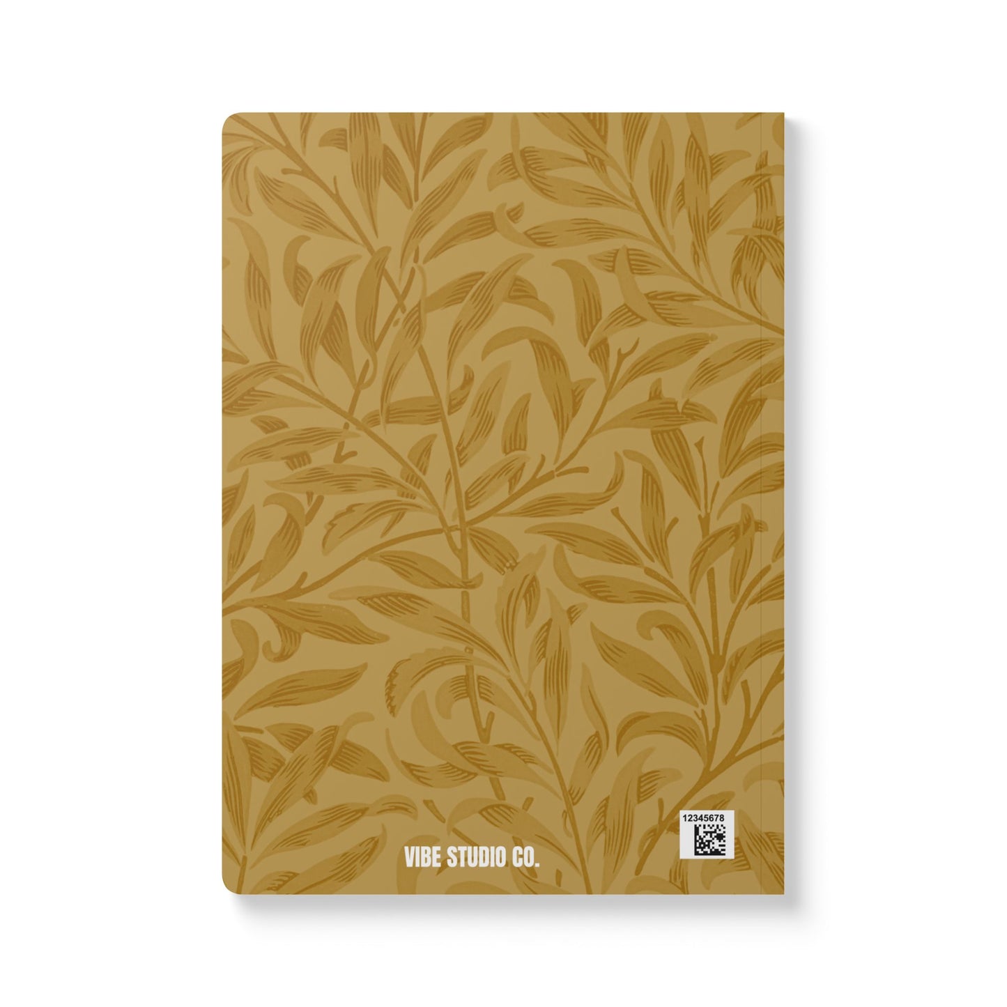 Muted Gold Leaves A5 Lined Journal Minimal Botanical Notebook | Coordinated Collection
