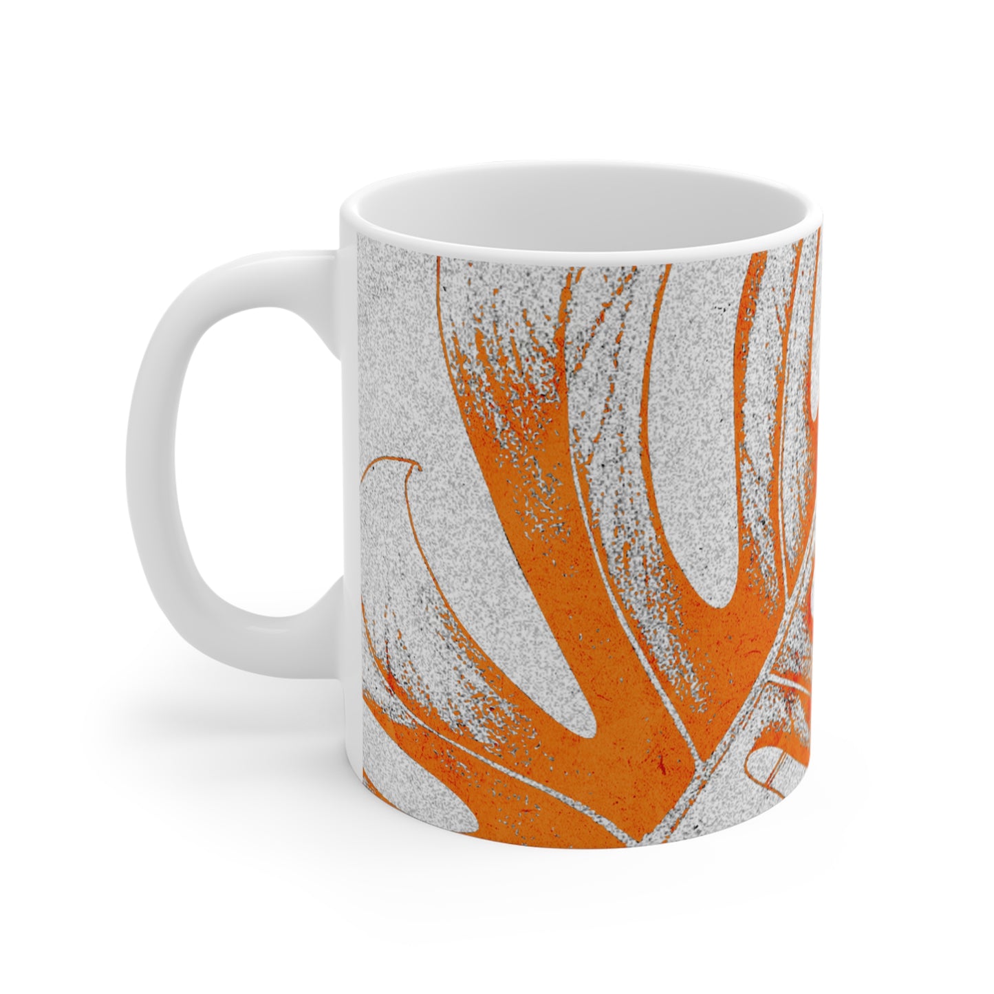 Monstera Leaf Tangerine Mug