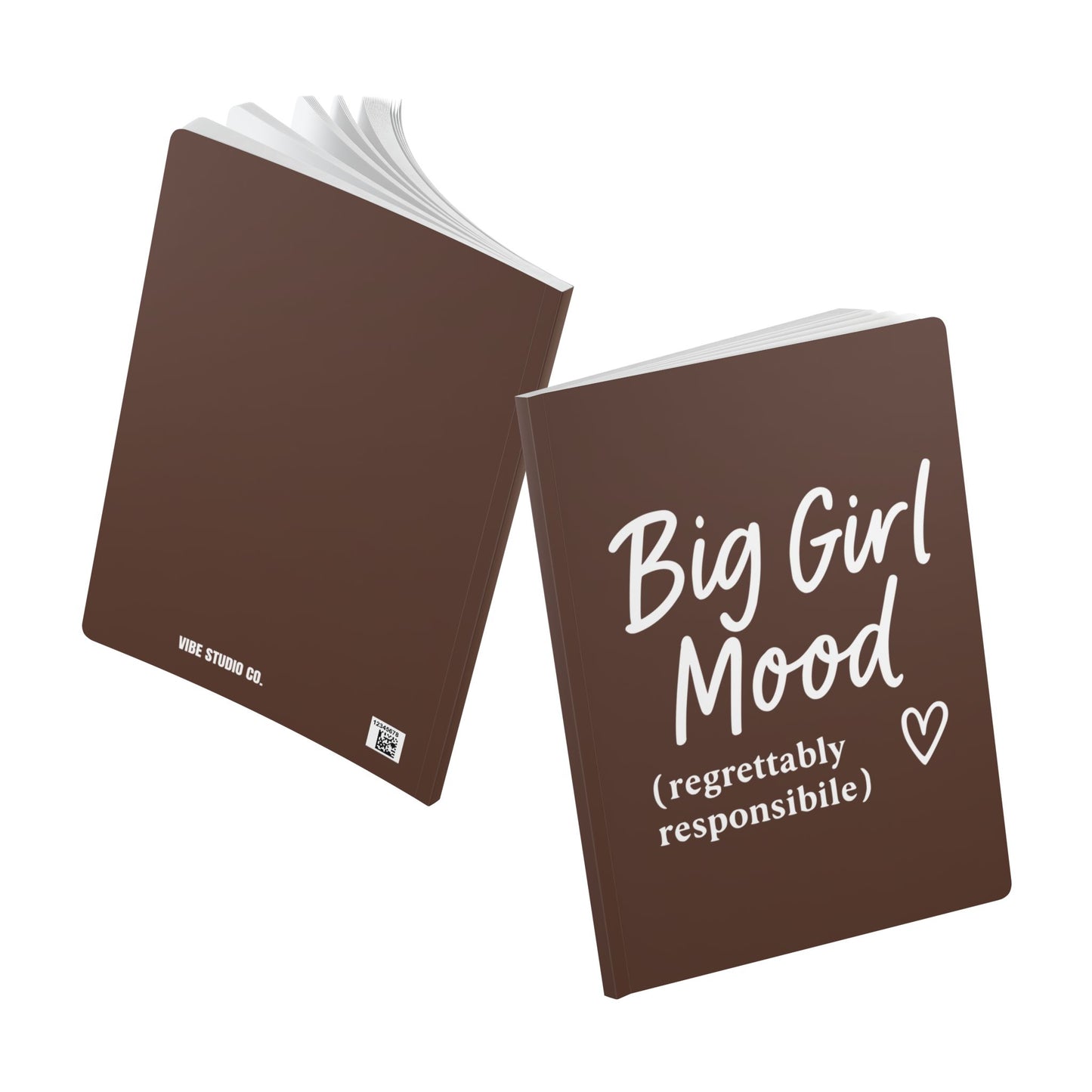 Chocolate Brown Big Girl Mood A5 Lined Journal