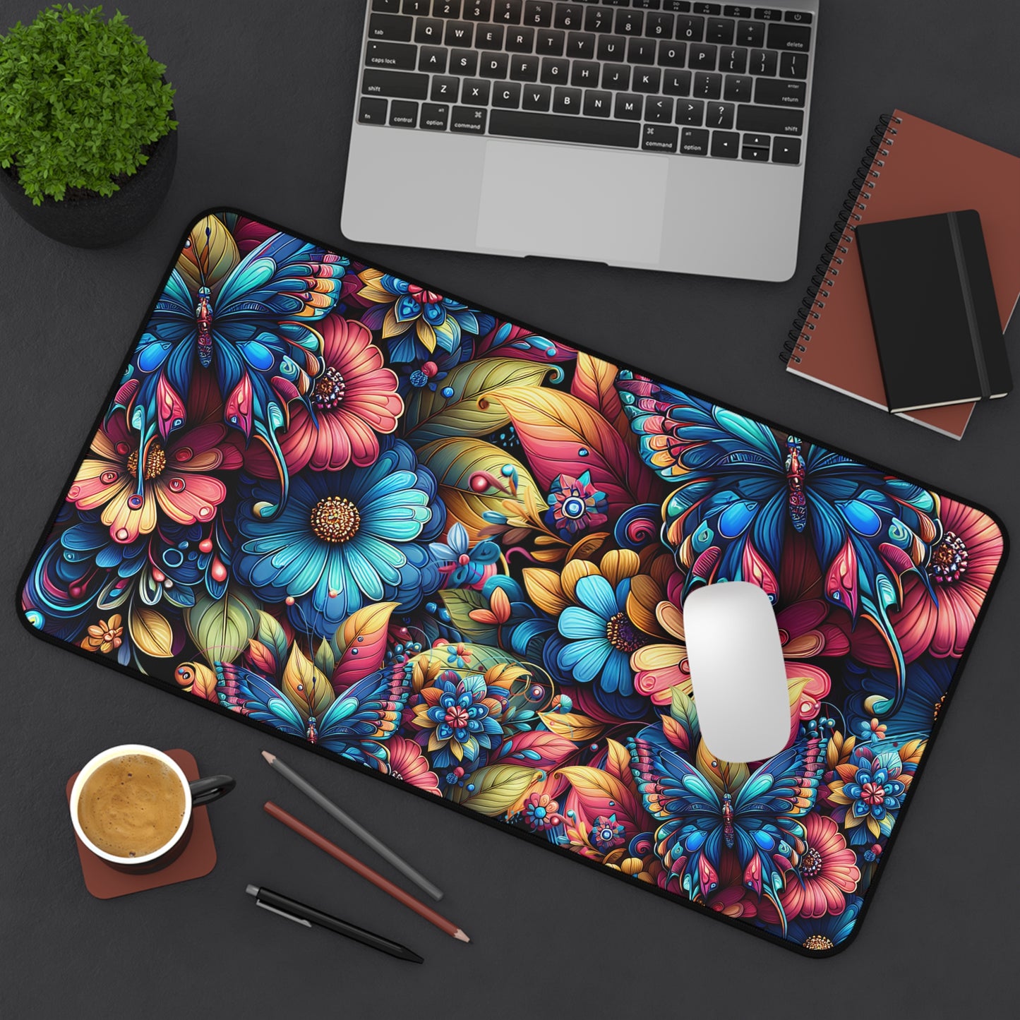 Butterfly Floral - Metamorphosis Design, Desk Pad