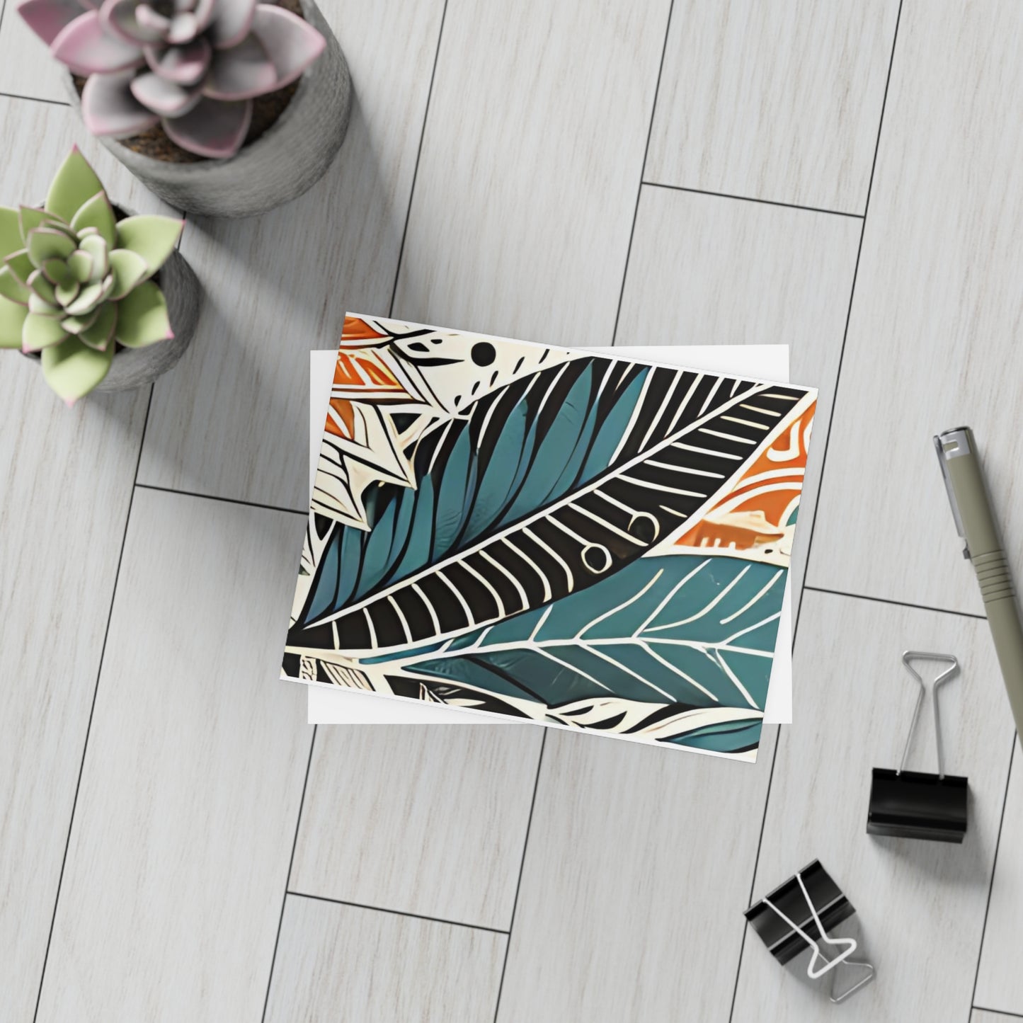 Botanical Leaves Blue Postcards