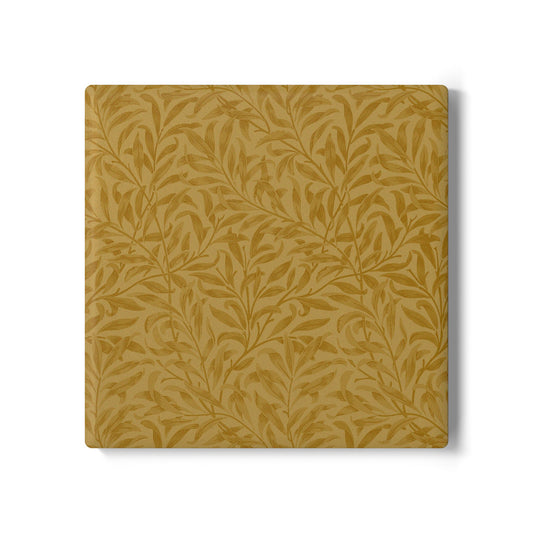 Muted Gold Leaves Coaster Square or Round Color Coordinated Collection