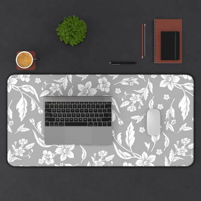 Grayscale Floral Desk Pad (12x18, 12x22 or 16x32)