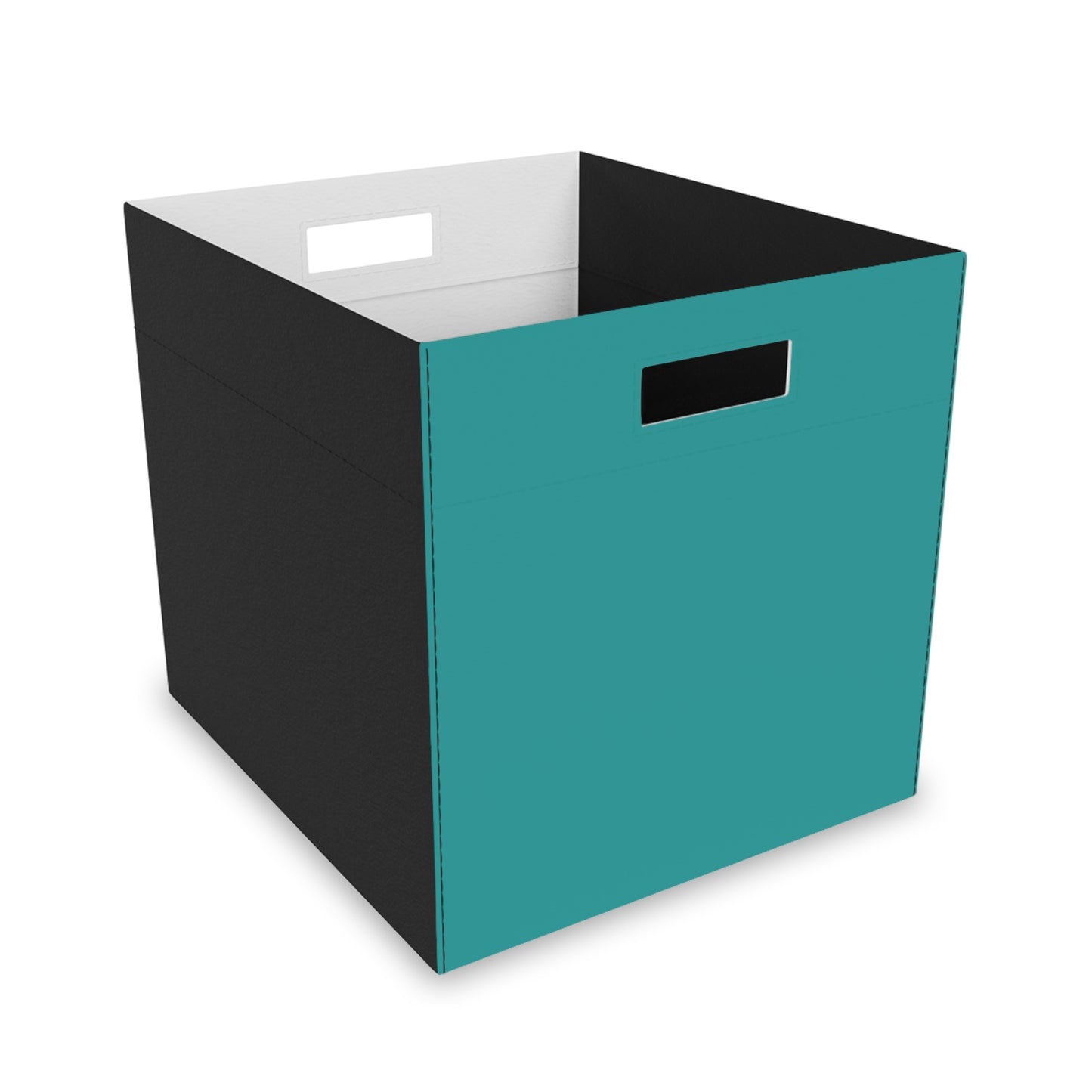 Deep Aqua Felt Storage Box Foldable Organizer Bin Home Storage Basket