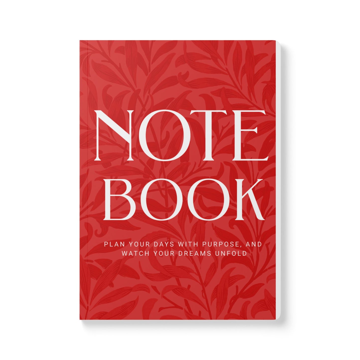 True Red Leaves A5 Lined Journal Minimal Botanical Notebook | Coordinated Collection