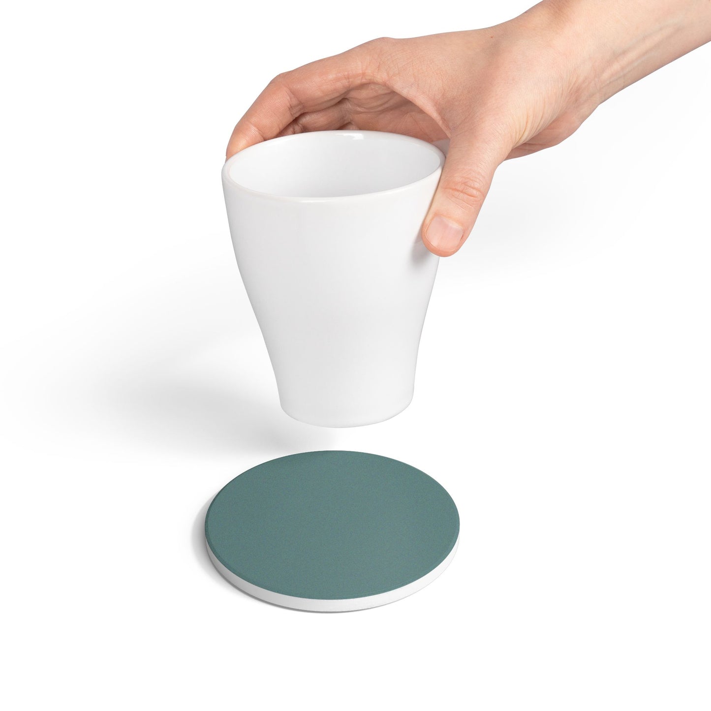 Dusty Blue Ceramic Coaster Round or Square | Coordinated Collection