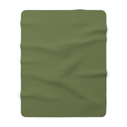 Olive Green Sherpa Fleece Blanket Cozy Plush Throw 3 Sizes Soft Warm Blanket