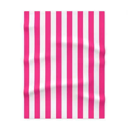 Pink Stripe Soft Fleece Baby Blanket Pink Nursery Blanket