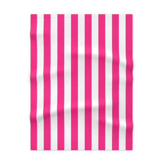 Pink Stripe Soft Fleece Baby Blanket Pink Nursery Blanket