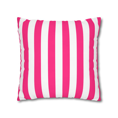 Pink Stripe Canvas Pillow Cover 20 x 20