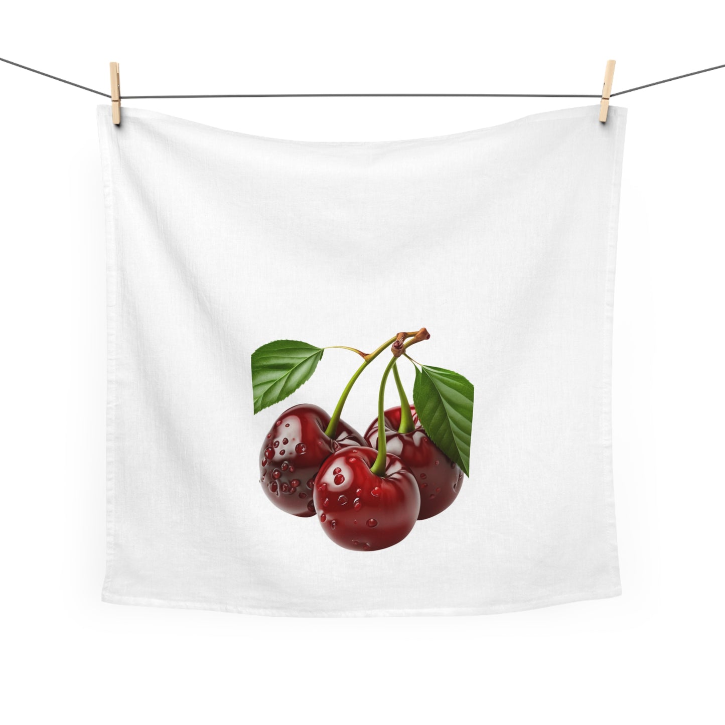Cherry Kitchen Tea Towel Red Fruit Kitchen Decor Modern Aesthetic Cotton Dish Towel