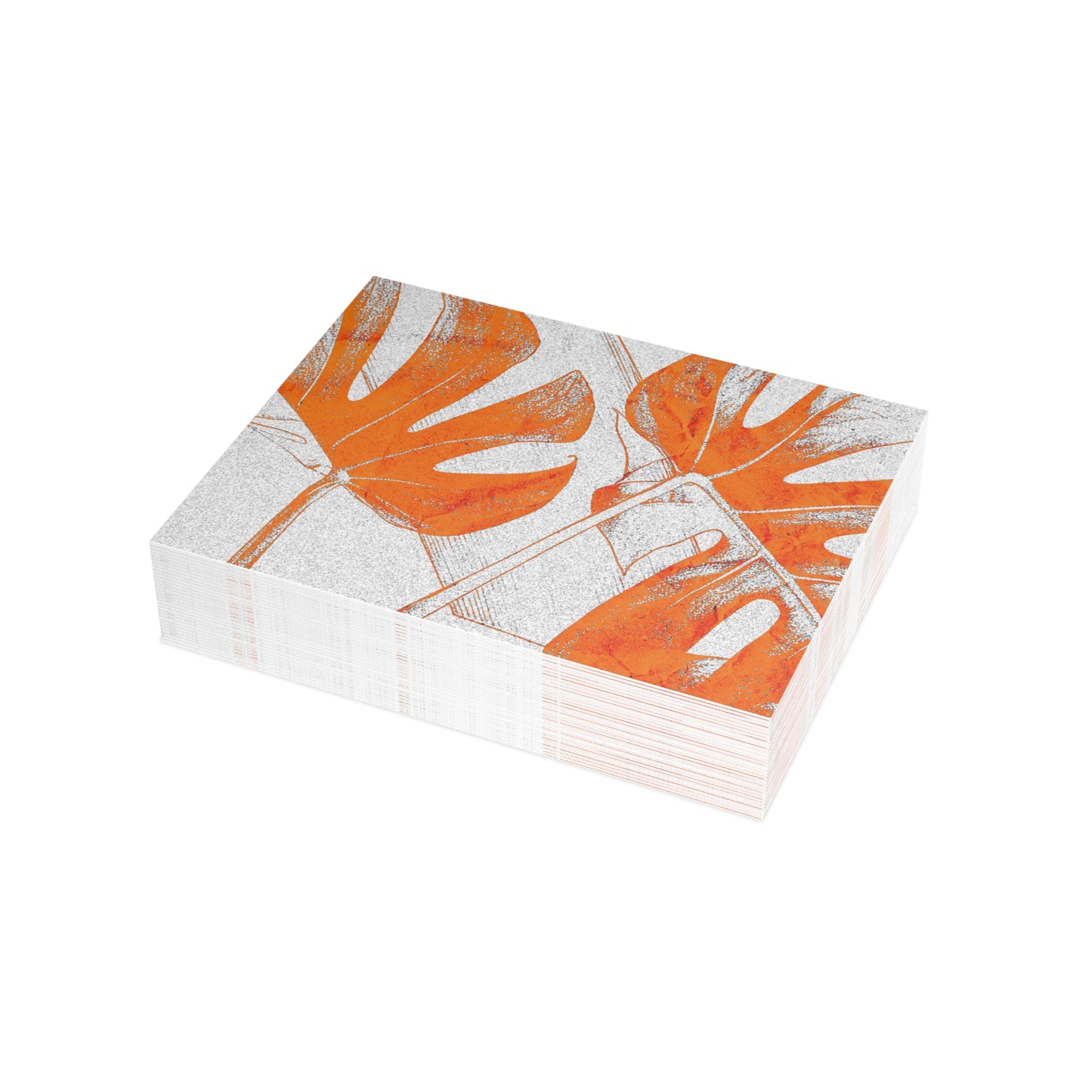 Monstera Leaf Tangerine Postcards