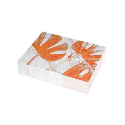 Monstera Leaf Tangerine Postcards