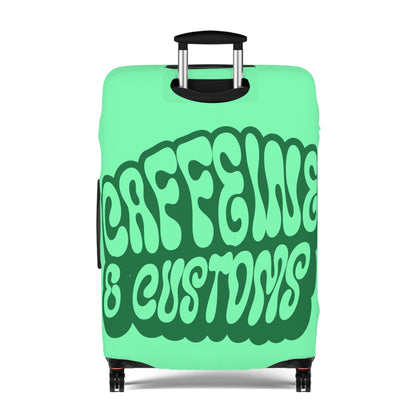 Caffeine and Customs Luggage Cover Travel Suitcase Cover