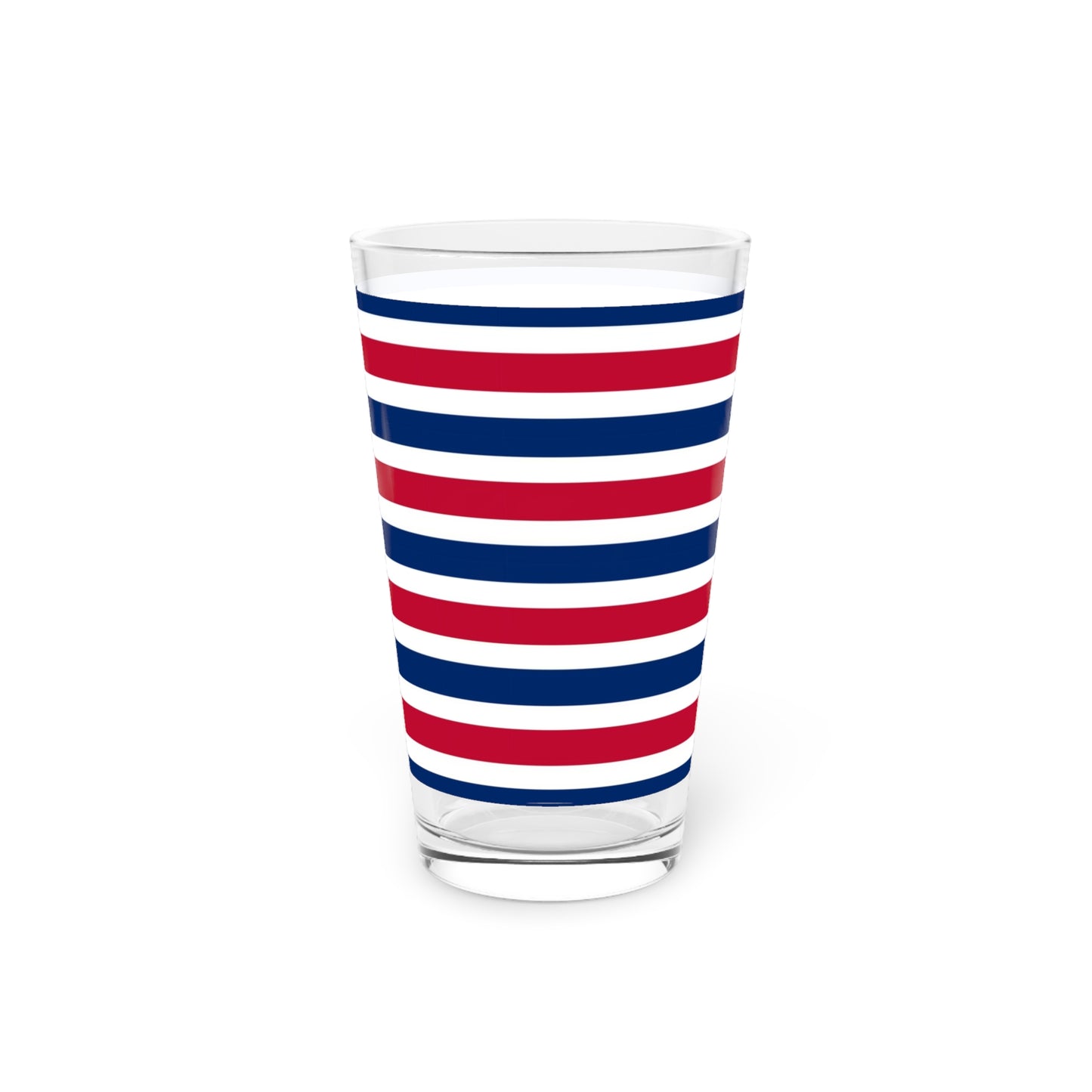 Red, White and Blue Stripe Pint Glass, 16oz