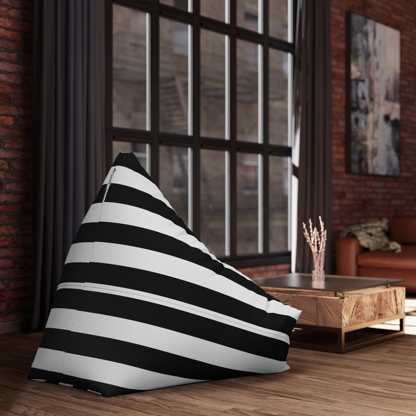 Pink Stripe Bean Bag Chair Cover Pink and White Striped Lounge Chair Cover