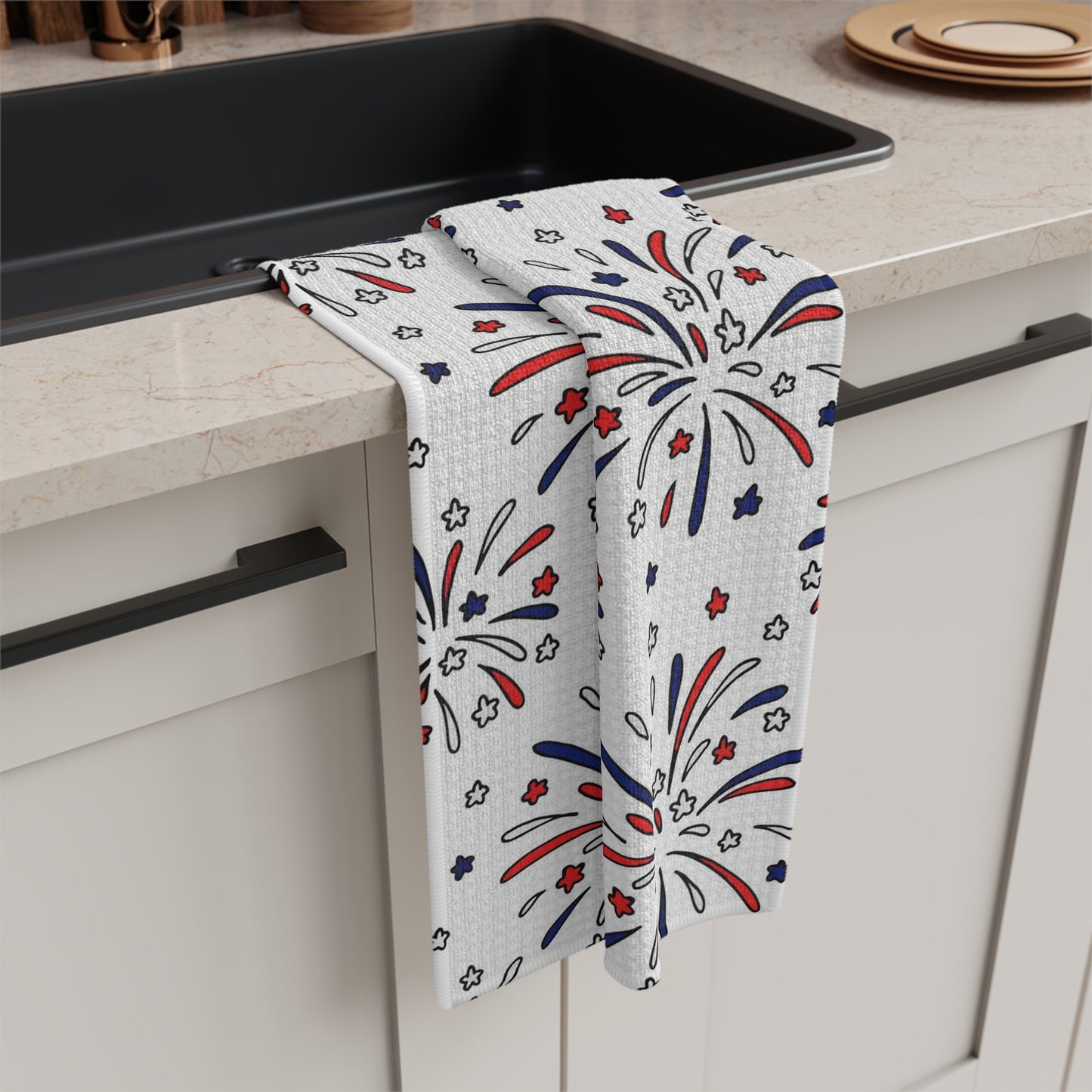 Fireworks Microfiber Tea Towel