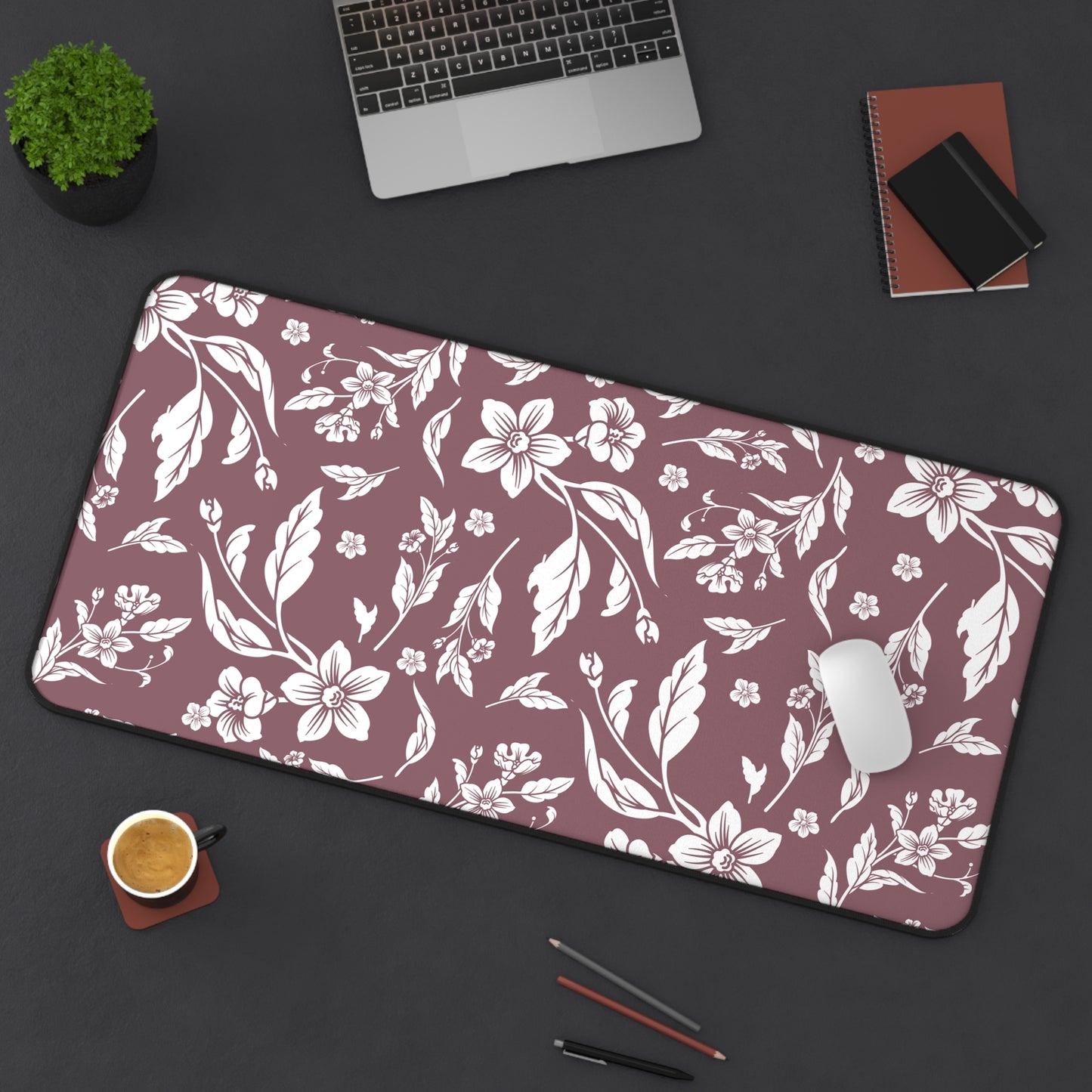 Mauve Floral Desk Pad (12x18, 12x22 or 16x32)