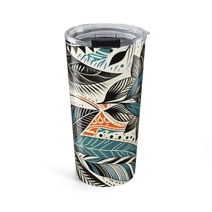 Botanical Leaves Blue 20 oz Tumbler