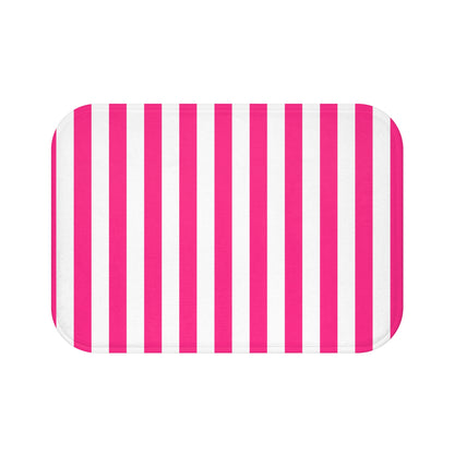 Pink Stripe Bath Mat Pink Bathroom Mat