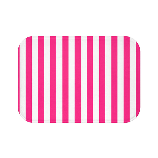 Pink Stripe Bath Mat Pink Bathroom Mat