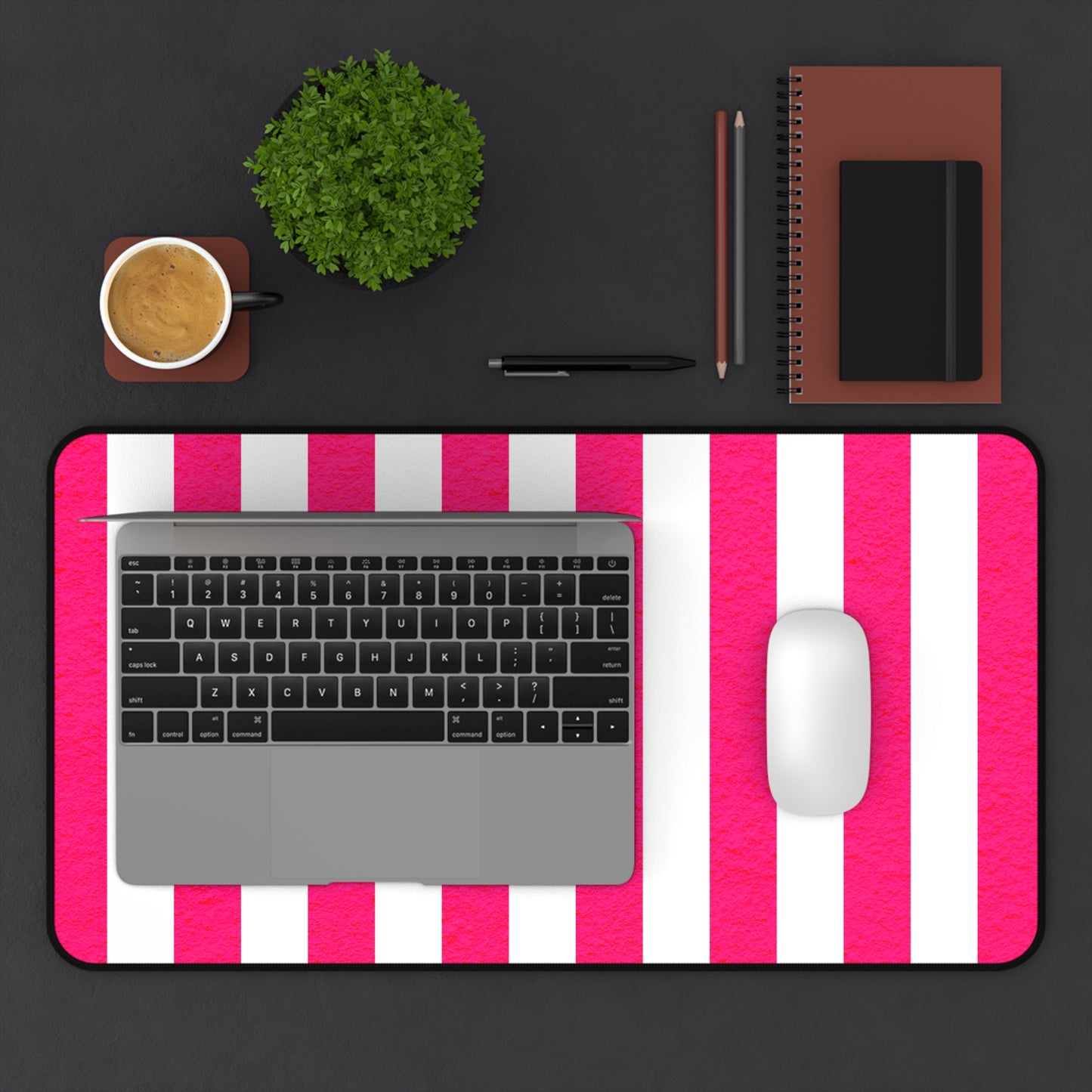 Pink Stripe Desk Mat Office Desk Decor (12/18, 12/22, 16/32)