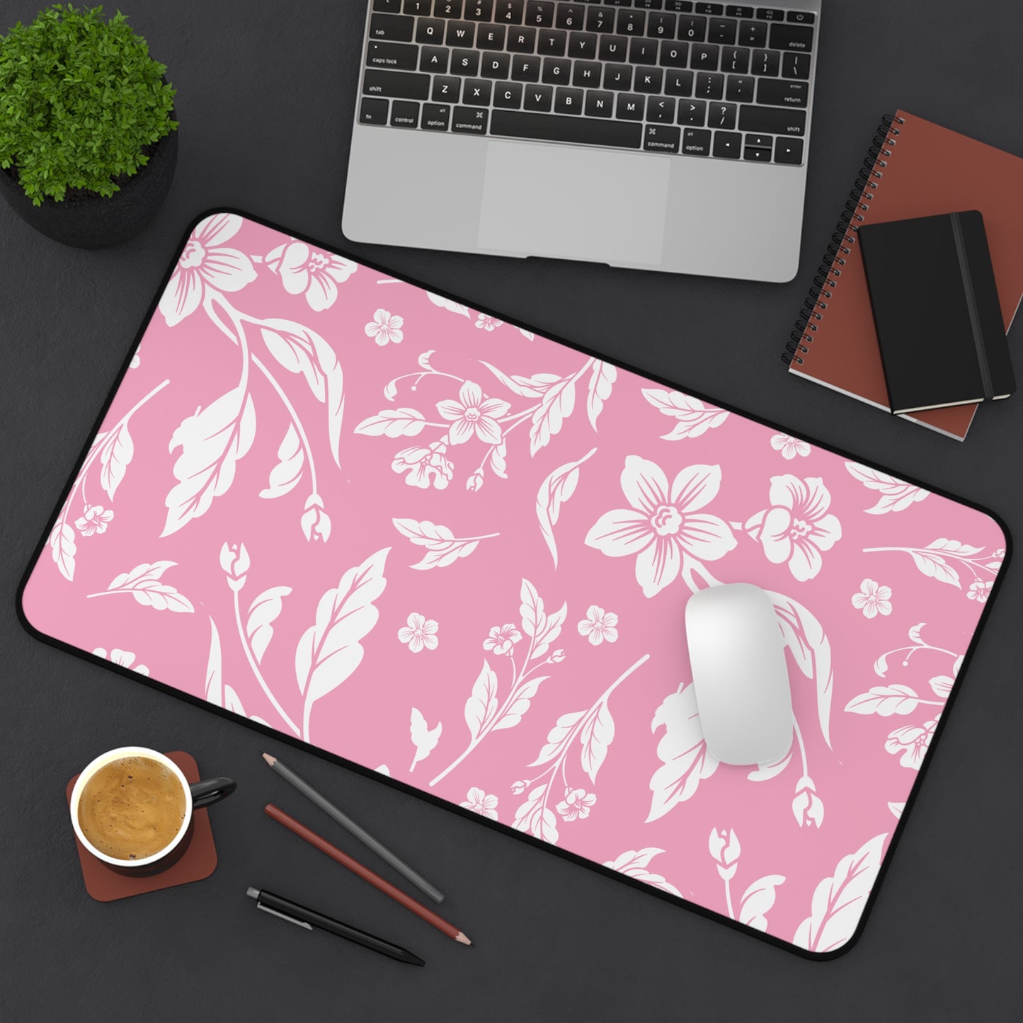 Light Pink Floral Desk Pad (12x18, 12x22 or 16x32)