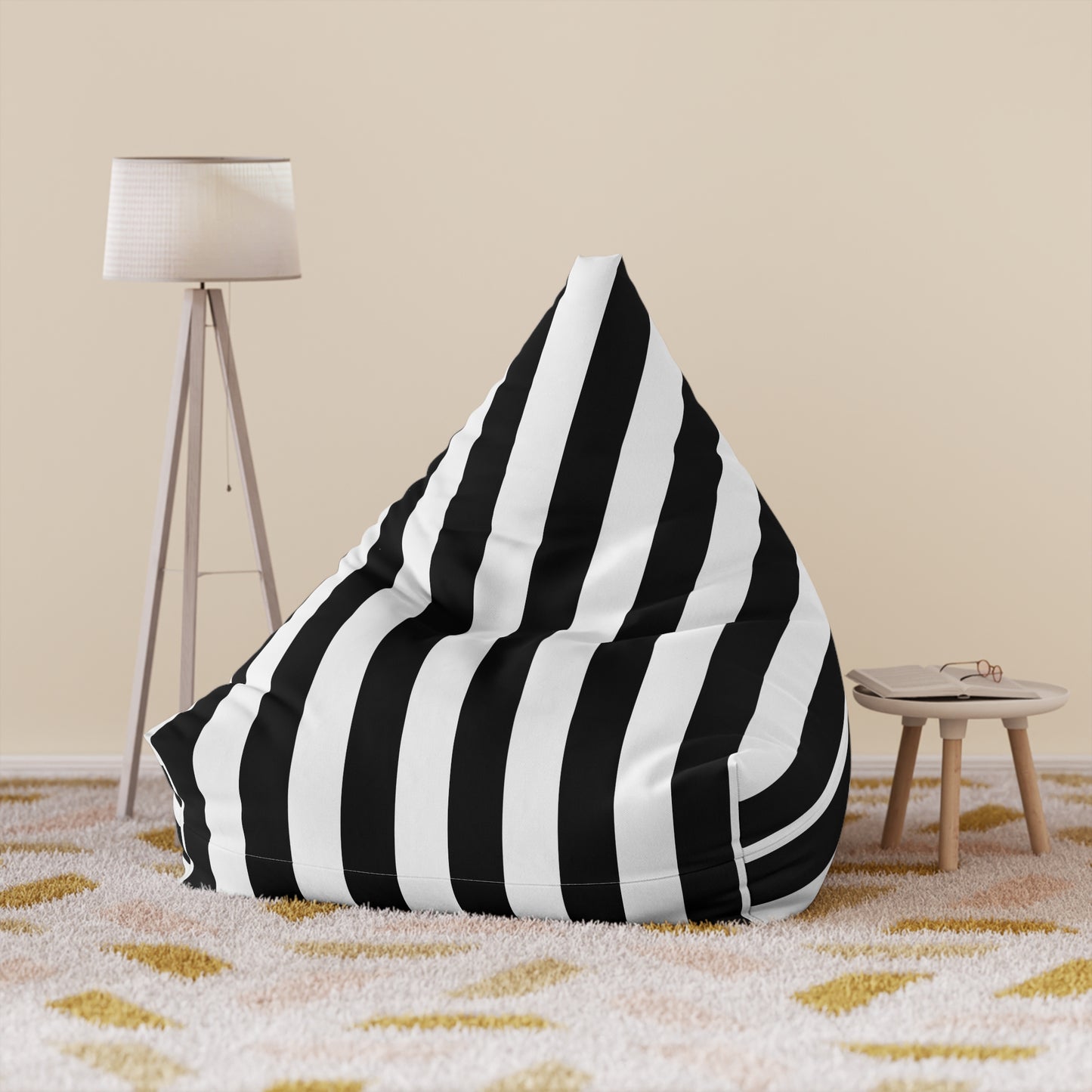 Pink Stripe Bean Bag Chair Cover Pink and White Striped Lounge Chair Cover