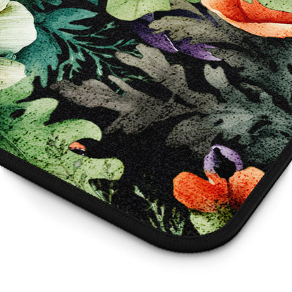 Decorated Floral Desk Pad  Botanical Floral Desk Mat Office Decor (12x18, 12x22, 16x32)