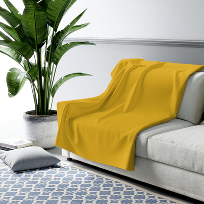 Honey Yellow Sherpa Fleece Blanket Cozy Plush Throw 3 Sizes Soft Warm Blanket