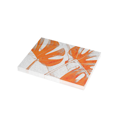 Monstera Leaf Tangerine Postcards
