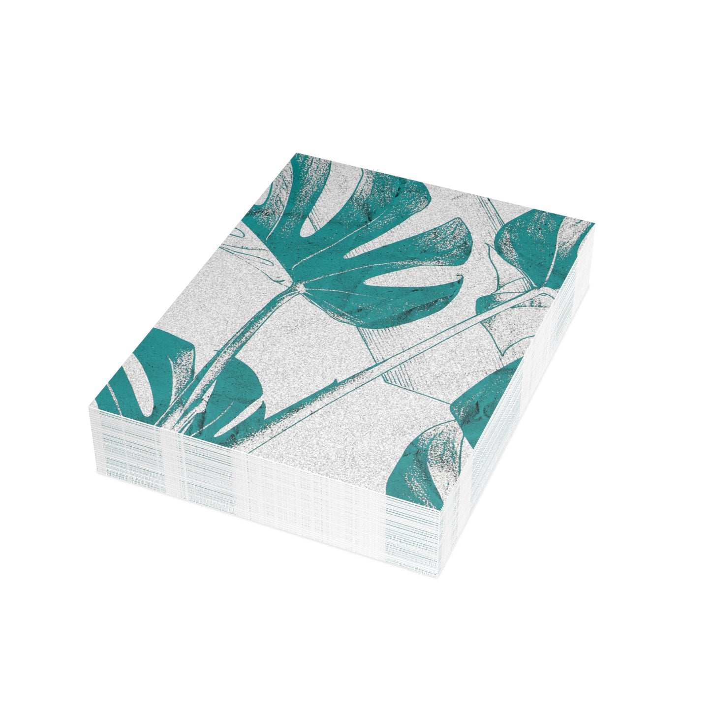 Monstera Leaf Deep Aqua Postcards