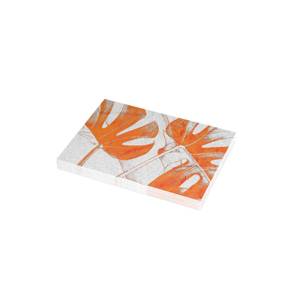 Monstera Leaf Tangerine Postcards