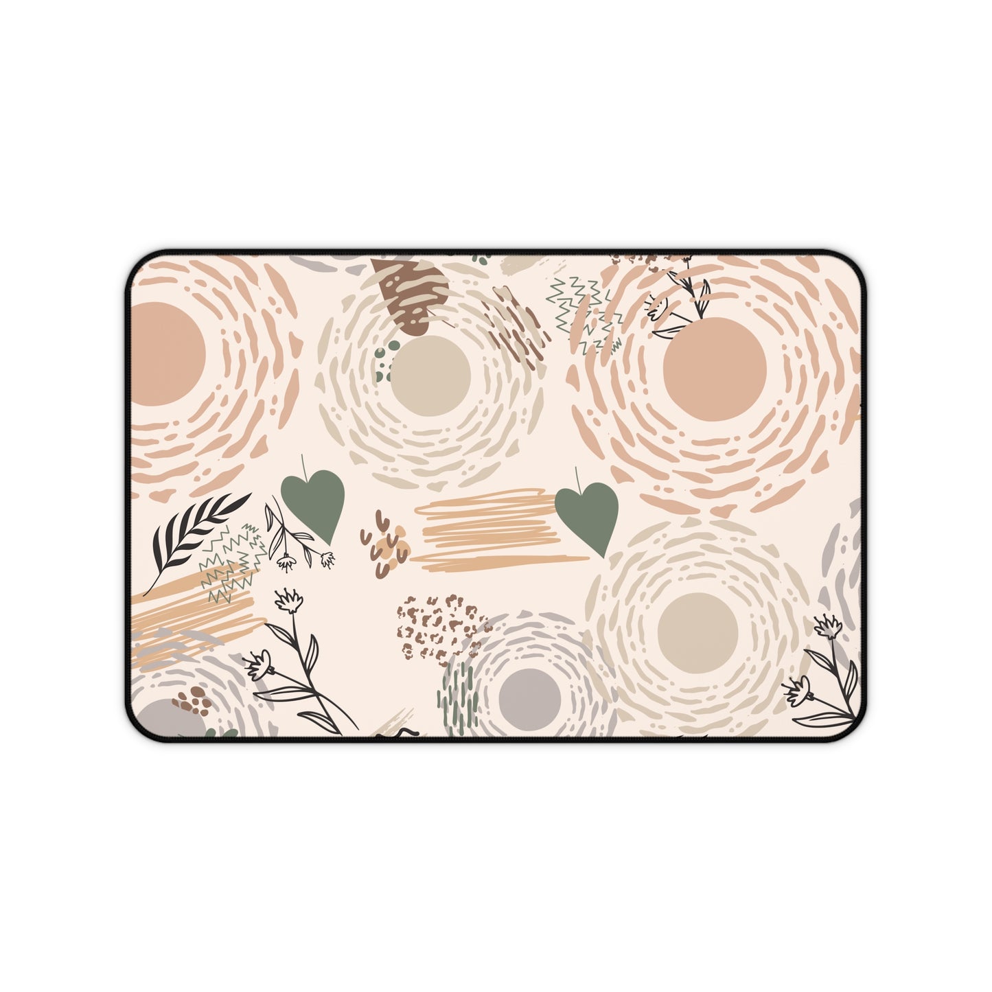 Neutral Flow Desk Mat Minimal Botanical Desk Pad (12x18, 12x22, 16x32)