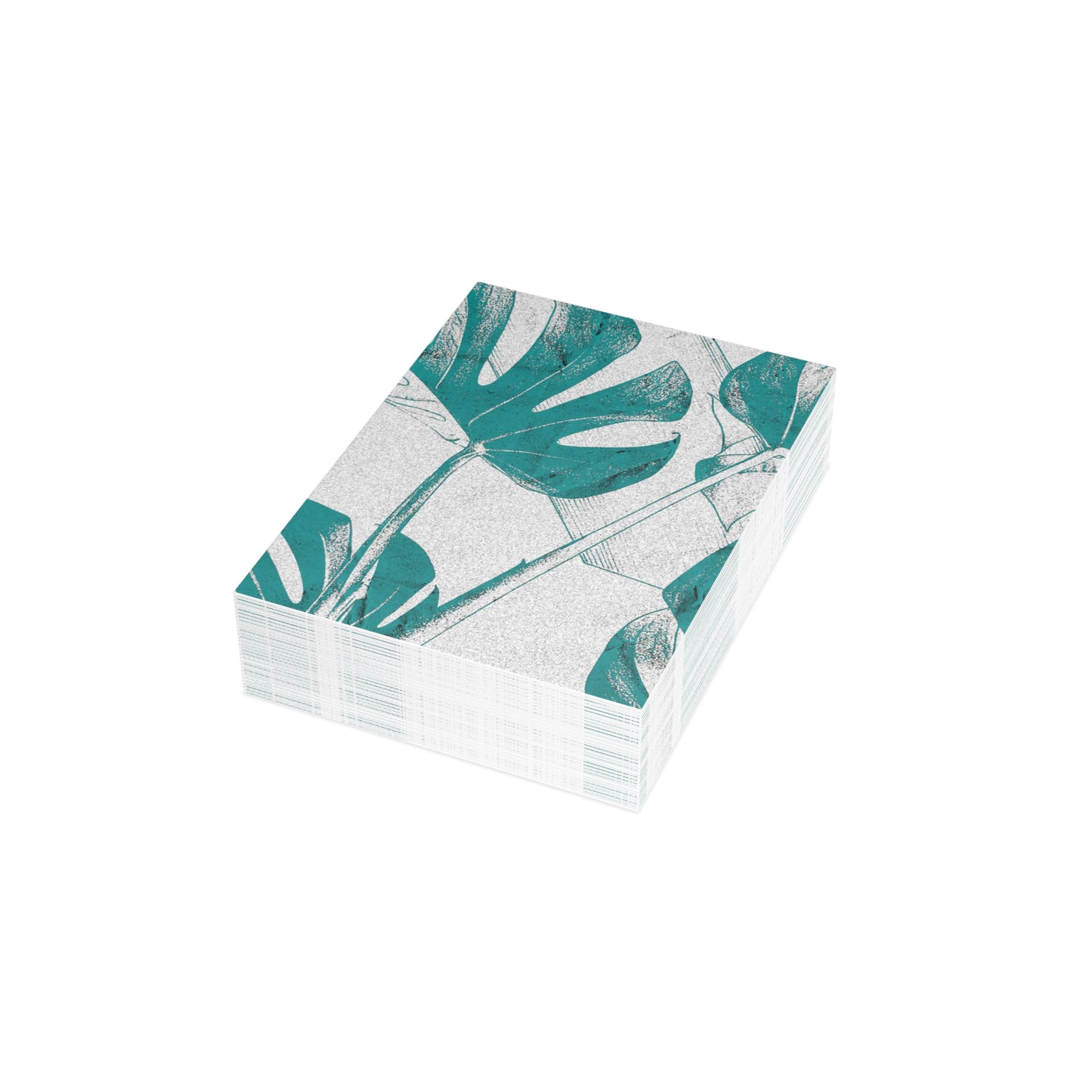 Monstera Leaf Deep Aqua Postcards