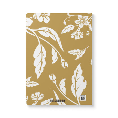 Muted Gold Floral A5 Lined Journal Coordinated Collection