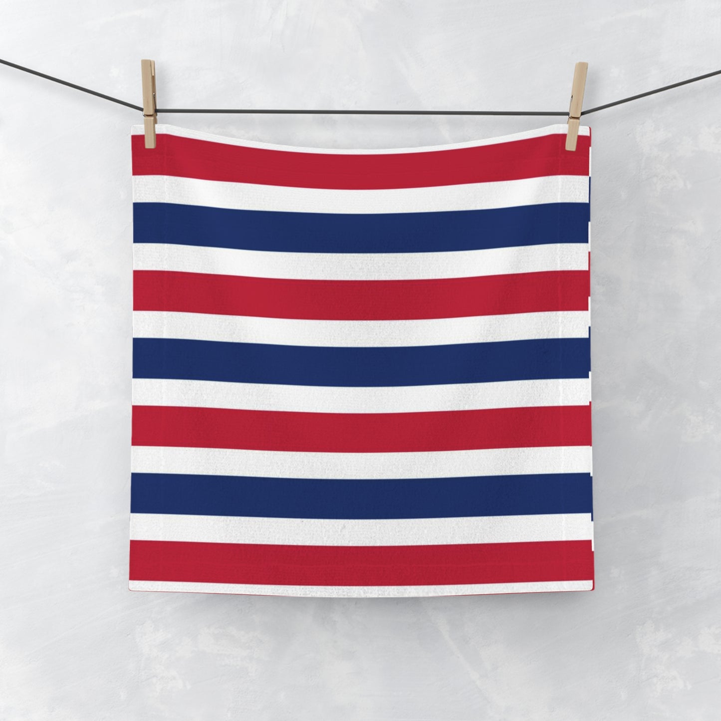 Red, White and Blue Stripes Face Towel