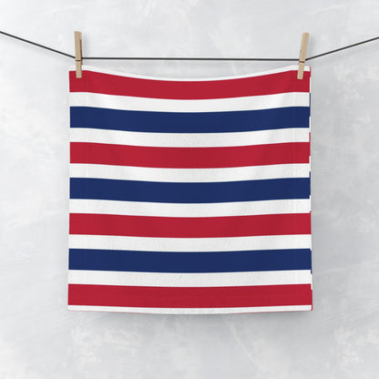 Red, White and Blue Stripes Face Towel