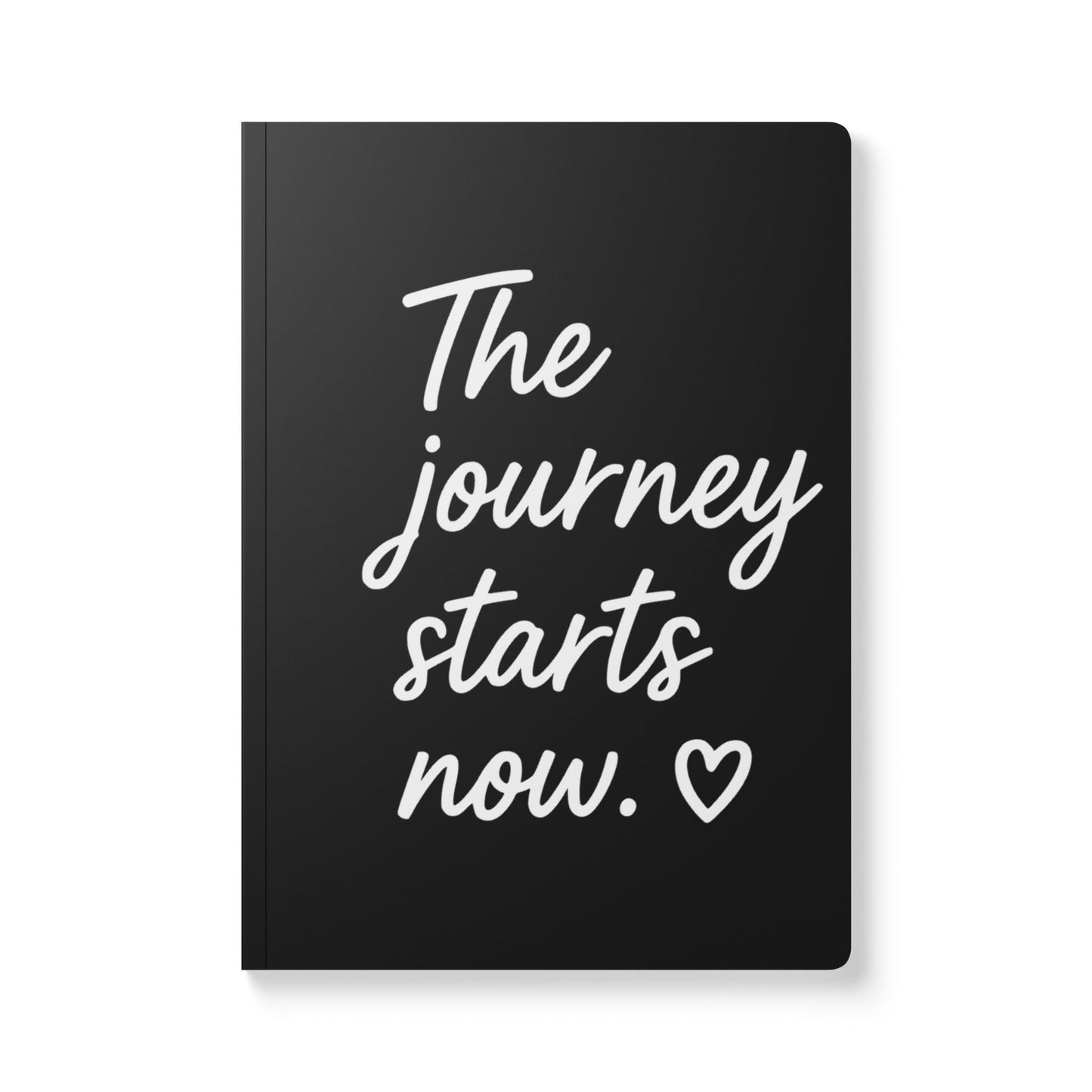 Black The Journey Starts Now A5 Lined Journal