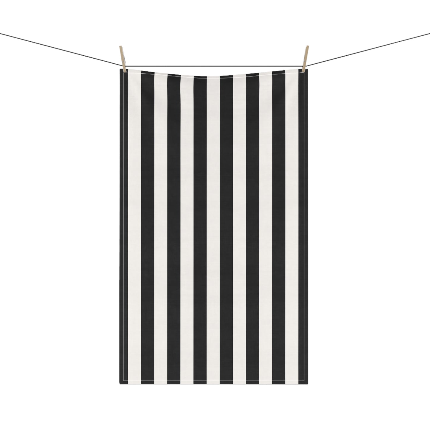 Black Stripe Cotton Twill Tea Towel 18 x 30